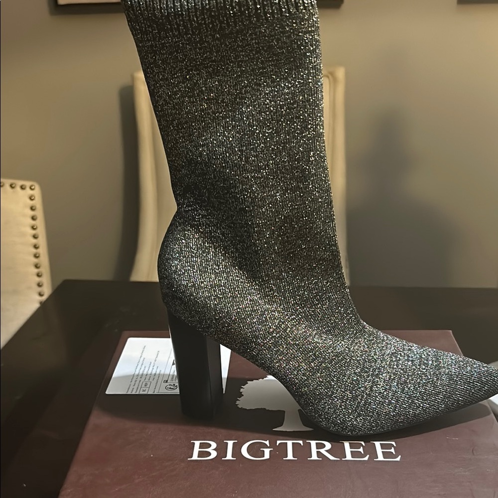 Women's Glitter Boots - Black